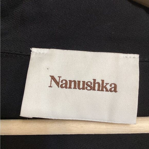 Nanushka Long Sleeve Black Button-Down Shirt Women’s Size M - Picture 11 of 13